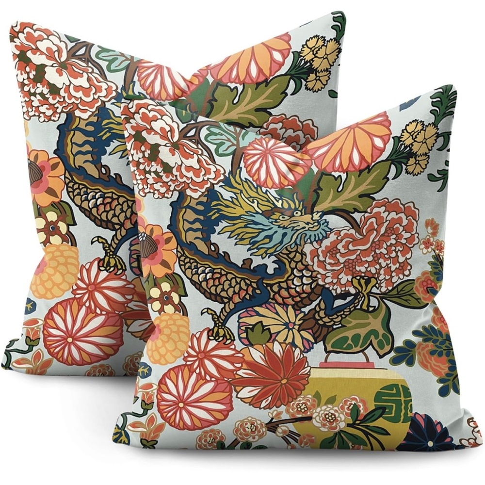 Chinoiserie pillow covers 18x18